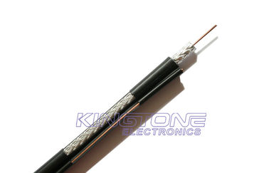 China Outdoor RG11 CATV Coaxial Cable 14 AWG CCS 60% AL Braid PE Jacket with Messenger supplier