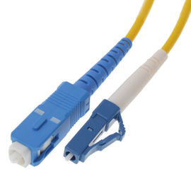 China SC to LC Fiber Optic Patch Cord Singlemode 9/125μm in 3.00mm Yellow PVC Jacket supplier