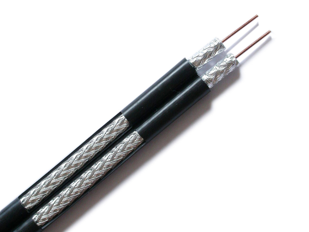 Direct Burial Dual RG6 CATV Coaxial Cable 18 AWG CCS 60 AL Braid with