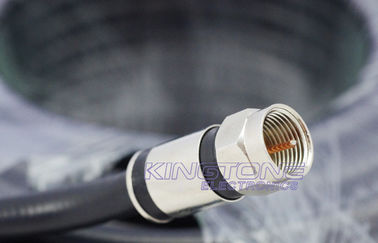 China RG6 CATV Coaxial Cable with Compression Connector in 25M Length for TV Antennas factory