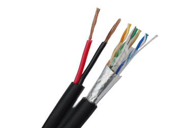 China FTP CAT5E 24 AWG Bare Copper with 2 x 1.50 mm2 Stranded CCA Power for IP Camera factory
