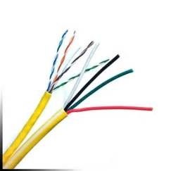 China 24 AWG 4 Pairs UTP CAT5E Siamese Cable with 2 Cores CCA Power for IP Camera factory