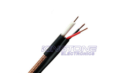 China 18 AWG BC 95% BC Braid RG6/U CCTV Coaxial Cable , CMR Siamese Cable for Ethernet supplier