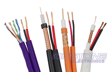 China RG59/U CCTV Coaxial Cable 95% BC Braid with BC Power , Siamese CMR Rated Cable supplier