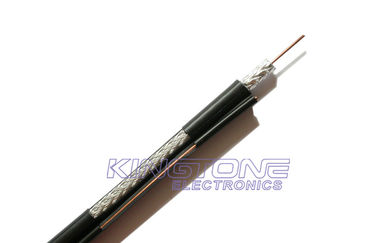 China Outdoor RG6 CATV Coaxial Cable 18AWG CCS PE Jacket with Messenger for Satellite TV supplier