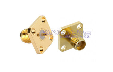 China Gold SMA Male Female Coaxial Connectors Bulkhead Crimp Style with Reverse Polarity Plug supplier