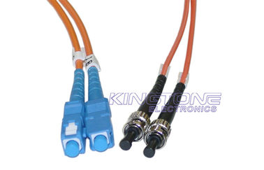 China Multi Mode Fiber Optic Patch Cord Duplex ST to SC 62.5 / 125 with PVC supplier