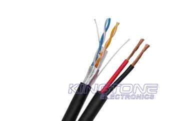 China UTP CAT5E 24AWG Bare Copper with 2C / 18AWG PVC Jacket Siamese Cable supplier