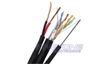 China FTP CAT5E Outdoor Security Camera Cables 24 AWG Bare Copper with Messenger supplier