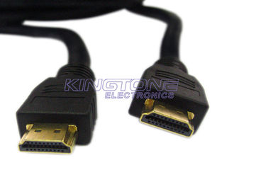 China 26 AWG Type A High Speed HDMI Cables , 7×0.16mm Stranded TC Foamed PE Black PVC supplier