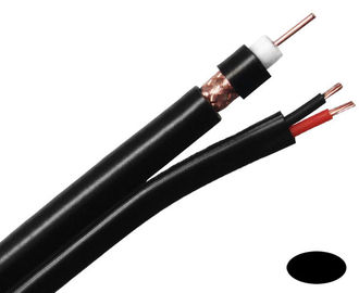 China RG6 Siamese Cable 18AWG Copper 95% Copper Braid for Closed Circuit Television supplier