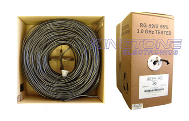 40% AL Braiding RG59 CATV Coaxial Cable 20 AWG CCS FPE PVC Jacket for CATV Systems supplier