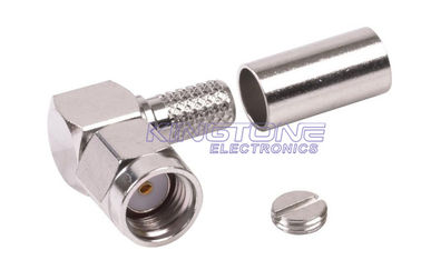 Gold SMA Male Female Coaxial Connectors Bulkhead Crimp Style with Reverse Polarity Plug supplier