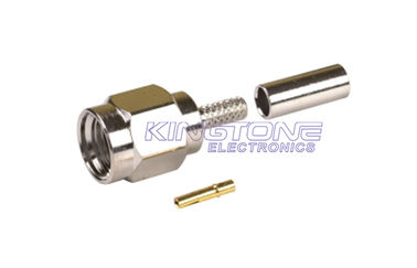 Gold SMA Male Female Coaxial Connectors Bulkhead Crimp Style with Reverse Polarity Plug supplier