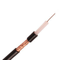 Solid PE RG59 CCTV Coaxial Cable 0.64mm Bare Copper 95% CCA Braid PVC Jacket supplier