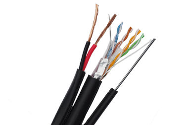 FTP CAT5E Siamese IP Camera Cable 24 AWG Bare Copper with Zinned Steel Messenger supplier