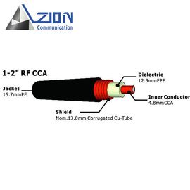 1/2&quot; RF Coaxial Cable with CCA Conductor Corrugated Copper Tube and PE Jacket supplier